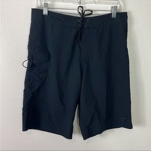 Oakley Cargo Shorts Men's 32 Regular Fit Black Lace Up Front Inseam 10"
